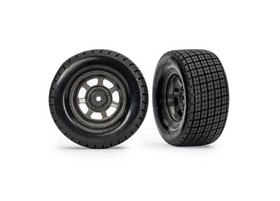 Traxxas Hossier Reifen auf Graphit grauer Felge 2WD hinten (2 Stück)