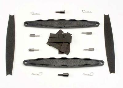 Batteriehalter (2) mit Pads und Schraube