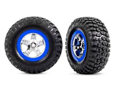 Komplettrad, 2,2"/3,0", BFGoodrich / SCT chrom-blau 2WD vorn (2 Stück)