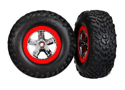 Komplettrad, 2,2"/3,0", SCT S1 (Ultra-Soft) / SCT (2WD/4WD hinten) chrom-rot, TSM (2 Stück)