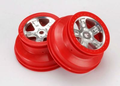 Felge, 2,2"/3,0", SCT mattchrom-rot (2 Stück)