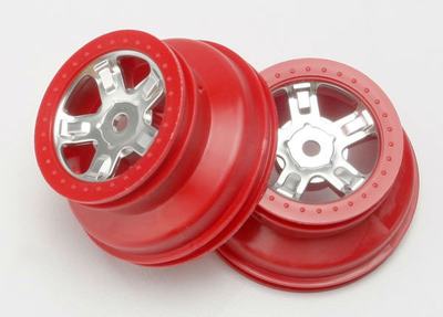 Felge, 1,4" / 1,8", SCT chrom-rot beadlock für 1/16(2 Stück)