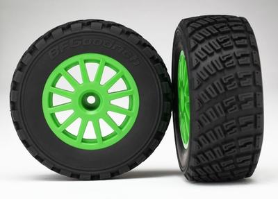 Komplettrad, 2,2" / 3,0", BFGoodrich Rally (Schotter) / Rally grün (2 Stück) TSM