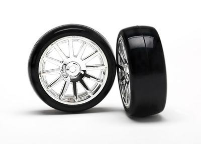 Komplettrad, 1,3", Slickreifen / Rally chrom Felge (2 Stück)