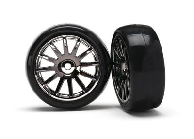 Komplettrad, 1,3", Slickreifen / Rally schwarz-chrom (2 Stück)