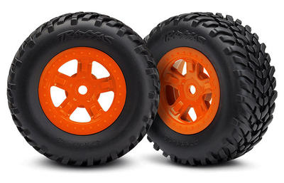 Komplettrad, 1,4" / 1,8", SCT / SCT orange (LaTrax SST) (2 Stück)