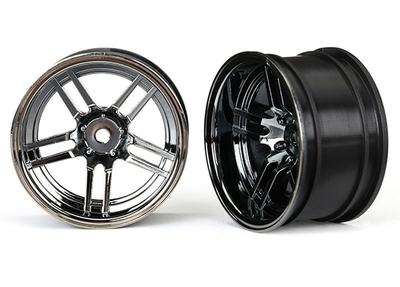 Felge, 1,9", Split-Spoke chrom-schwarz extrabreit hinten (Ford GT) (2 Stück)