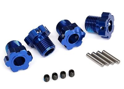 Radmitnehmer, 17mm Hex, Alu blau + Stifte und Madenschraube (je 4 Stück)