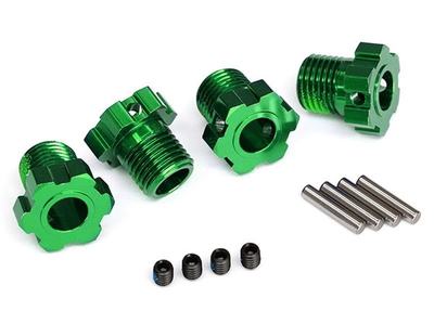 Radmitnehmer, 17mm Hex, Alu grün + Stifte und Madenschraube (je 4 Stück)