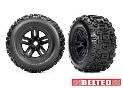 Komplettrad, 3,8", Sledgehammer Belted schwarz (2 Stück)
