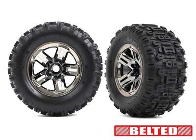 Komplettrad, 3,8", Sledgehammer Belted schwarz-chrome (2 Stück)