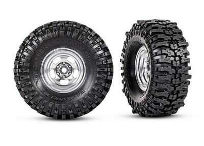 Komplettrad, 1,0", Mickey Thompson Baja Pro Xs / Satin Chrome 2,4x1,0" (2 Stück)