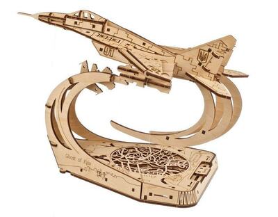 3D Holz Puzzle Bausatz Das Ukrainische Kampfflugzeug "Der Geist von Kyiv"