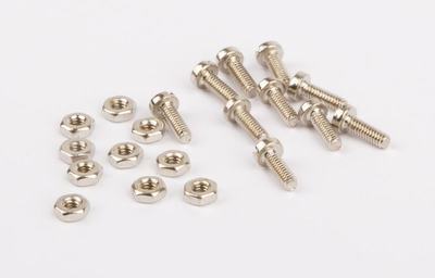 Schrauben + Muttern M2 vernickelt (10 Paar)